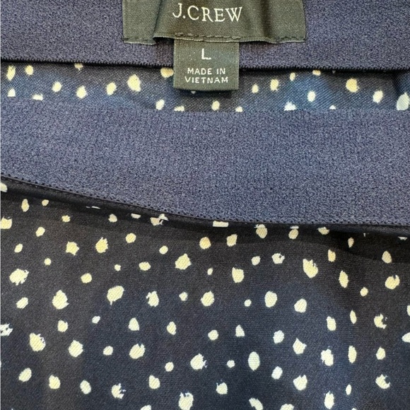 J Crew Gwyneth slip skirt - navy and white dots - sz L - exc condition - Picture 5 of 7